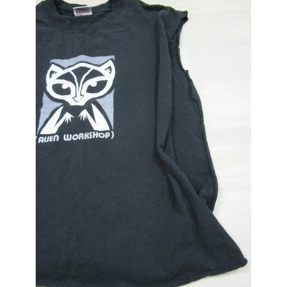 Vintage Alien Workshop AWS 90s t-shirt Cut Off Crop Sleeveless Surf Skate XGames